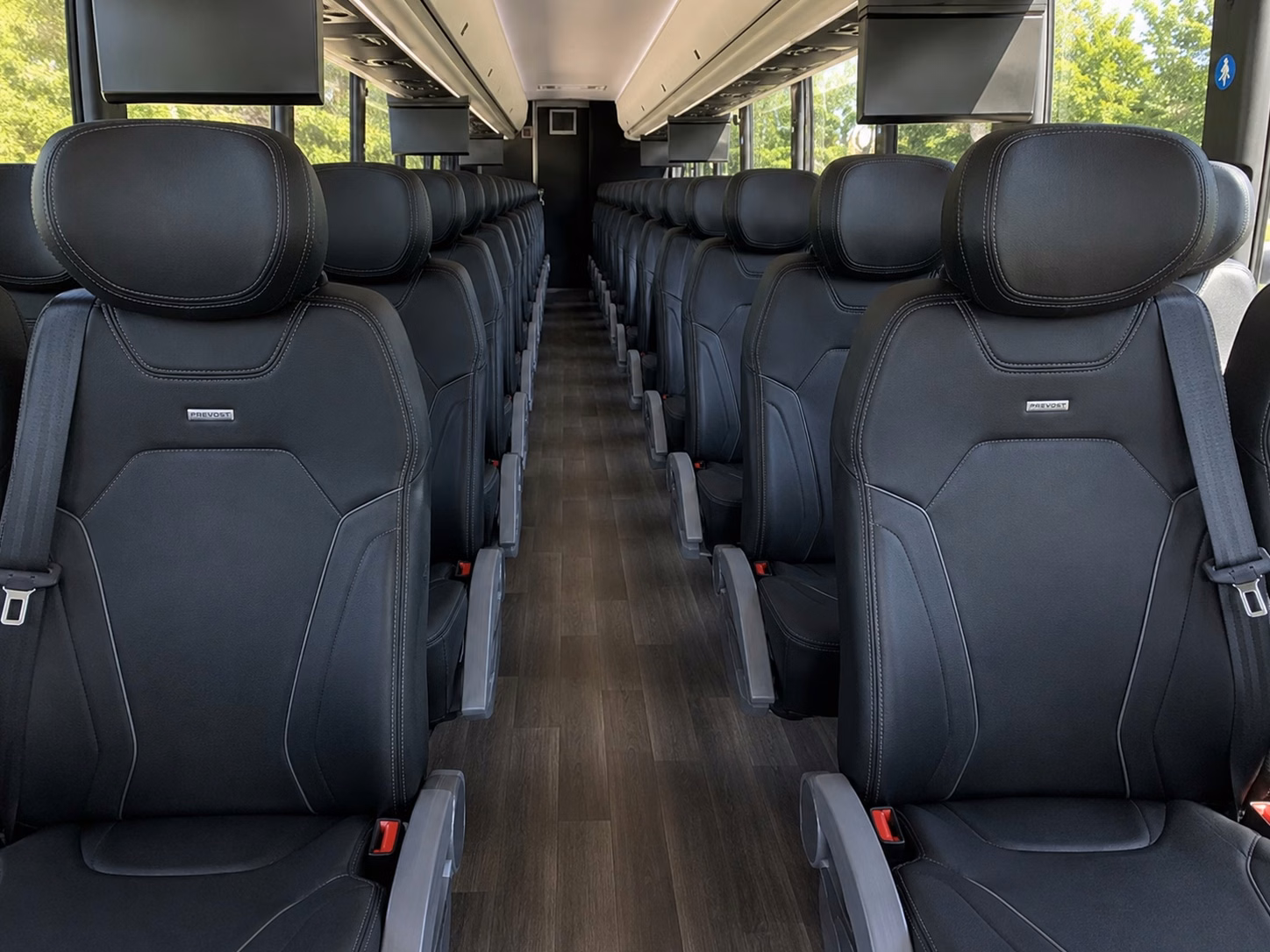 pittsburgh charter bus rental interior